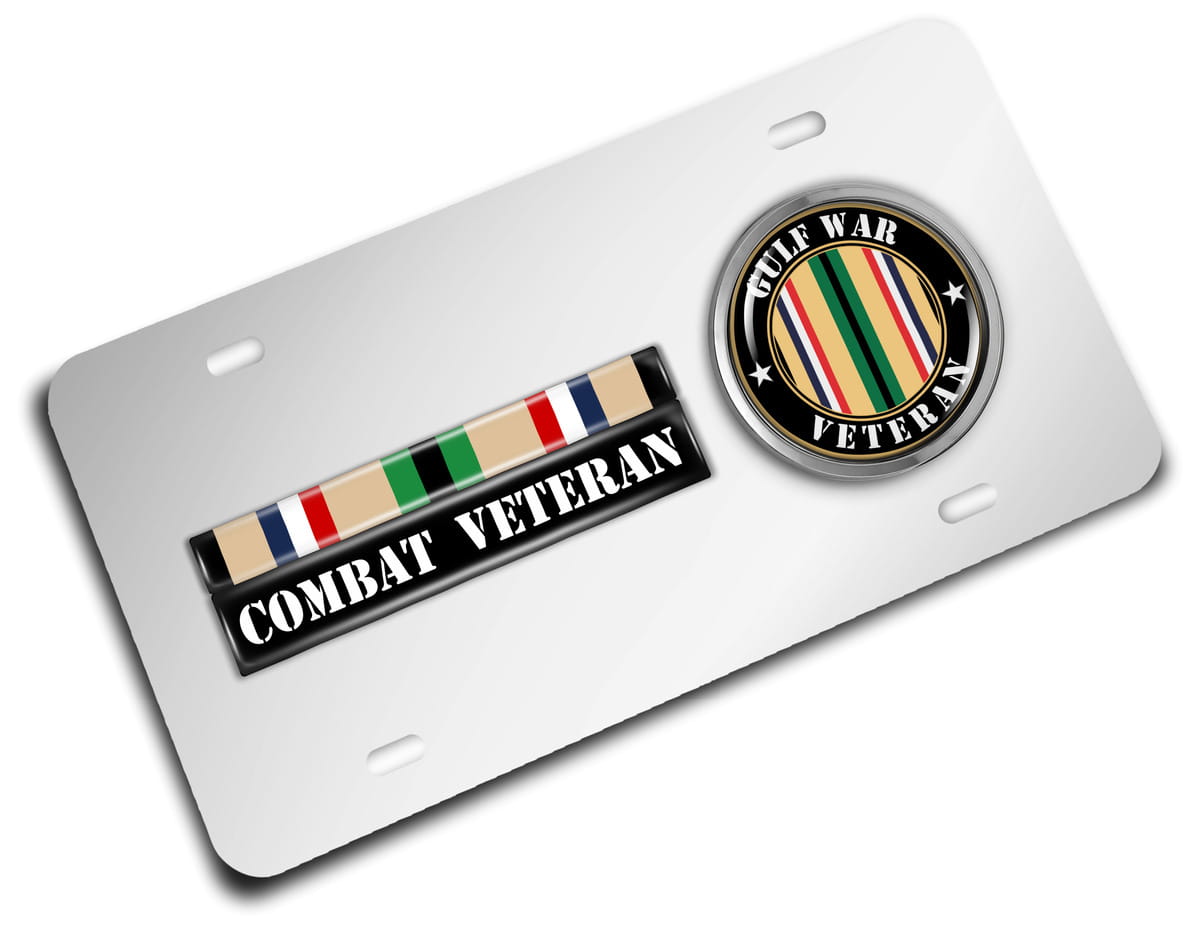 Gulf Combat Veteran - Stainless Steel Car License Plate